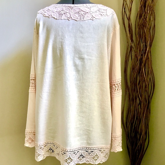 💵5 for $25💵 Ava Christine Light Pink Linen Tunic - Picture 2 of 4